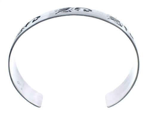 Native American Navajo Sterling Silver Bear Paw Cuff Bracelet JX123805